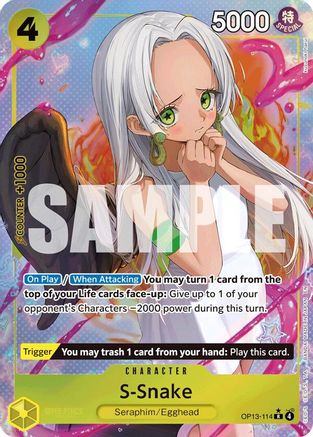 S-Snake (Alternate Art) (OP13-114) - Carrying On His Will Foil | Grognard Games