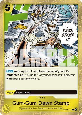 Gum-Gum Dawn Stamp (OP13-117) - Carrying On His Will Foil | Grognard Games