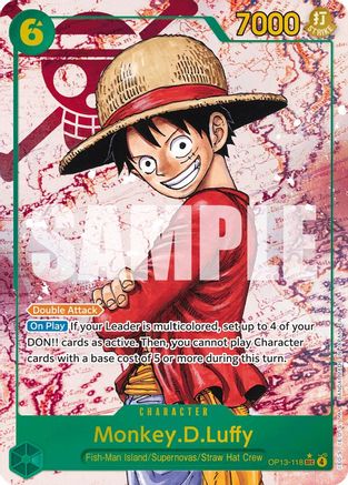 Monkey.D.Luffy (118) (Parallel) (OP13-118) - Carrying On His Will Foil | Grognard Games