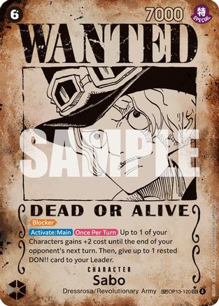 Sabo (120) (Wanted Poster) (OP13-120) - Carrying On His Will Foil | Grognard Games