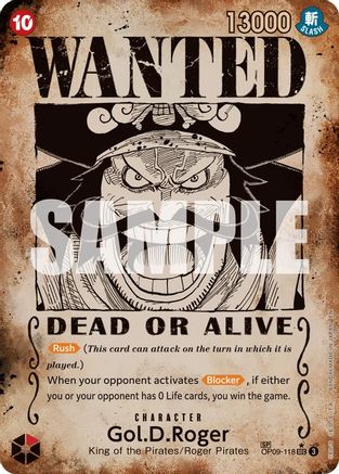 Gol.D.Roger - OP09-118 (SP) (Wanted Poster) (OP09-118) - Carrying On His Will Foil | Grognard Games