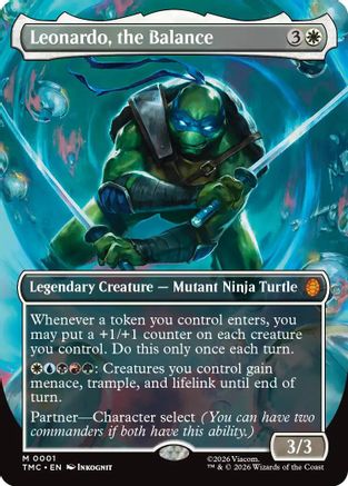 Leonardo, the Balance (Borderless) (TMC-001) - Commander: Teenage Mutant Ninja Turtles | Grognard Games