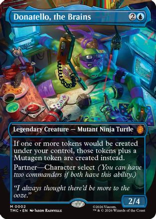 Donatello, the Brains (Borderless) (TMC-002) - Commander: Teenage Mutant Ninja Turtles Foil | Grognard Games