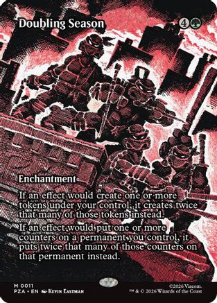 Doubling Season (Borderless) (PZA-011) - Teenage Mutant Ninja Turtles Eternal-Legal | Grognard Games