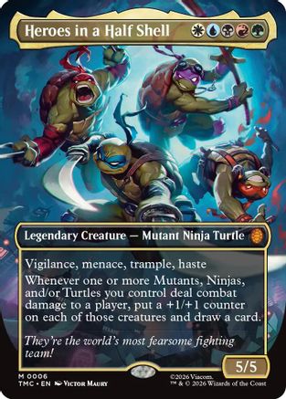 Heroes in a Half Shell (Borderless) (TMT-006) - Teenage Mutant Ninja Turtles Foil | Grognard Games