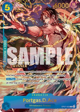 Portgas.D.Ace - OP07-053 (3rd Anniversary Winner) (OP07-053) - One Piece Promotion Cards Foil | Grognard Games