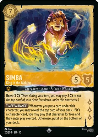 Simba - King in the Making (20/204) - Whispers in the Well Cold Foil | Grognard Games