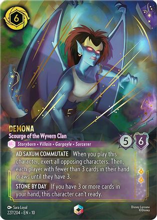 Demona - Scourge of the Wyvern Clan (Enchanted) (227/204) - Whispers in the Well Holofoil | Grognard Games