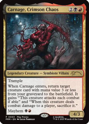 Carnage, Crimson Chaos (PLAY-003) - Play Promos Foil | Grognard Games
