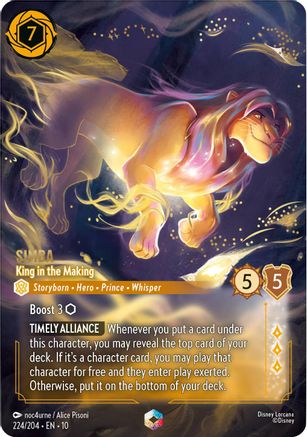 Simba - King in the Making (Enchanted) (224/204) - Whispers in the Well Holofoil | Grognard Games