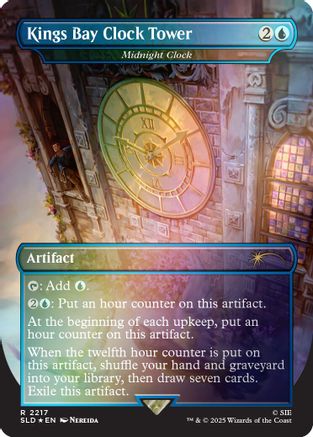 Kings Bay Clock Tower - Midnight Clock (Rainbow Foil) (SLD-2217) - Secret Lair Drop Series Foil | Grognard Games