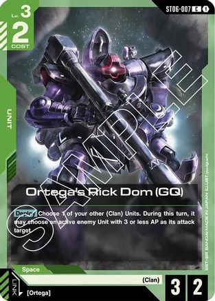 Ortega's Rick Dom (GQ) - Starter Deck 06 Clan Unity (ST06-007) | Grognard Games