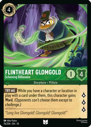Flintheart Glomgold - Scheming Billionaire (76/204) - Whispers in the Well Cold Foil | Grognard Games