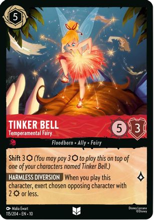 Tinker Bell - Temperamental Fairy (115/204) - Whispers in the Well Cold Foil | Grognard Games