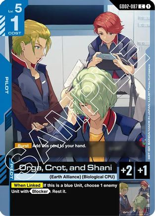 Orga, Crot, and Shani - Dual Impact (GD02-087) | Grognard Games