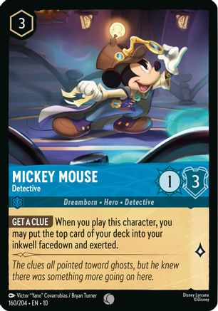 Mickey Mouse - Detective (160/204) - Whispers in the Well Cold Foil | Grognard Games