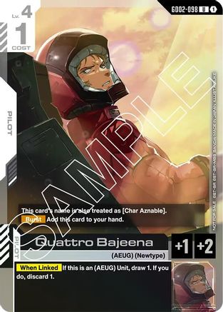 Quattro Bajeena (Store Tournament Participant Pack 02) - Gundam Promotional Cards (GD02-098) Holofoil | Grognard Games
