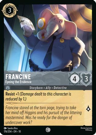 Francine - Eyeing the Evidence (176/204) - Whispers in the Well Cold Foil | Grognard Games