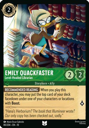 Emily Quackfaster - Level-Headed Librarian (80/204) - Whispers in the Well | Grognard Games