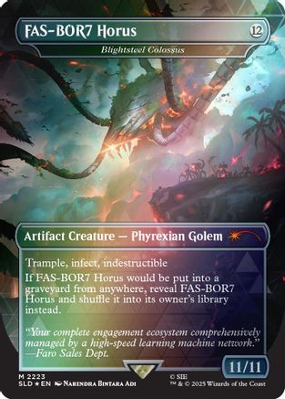 FAS-BOR7 Horus - Blightsteel Colossus (Rainbow Foil) (SLD-2223) - Secret Lair Drop Series Foil | Grognard Games