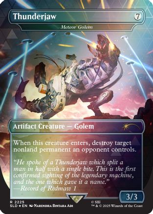 Thunderjaw - Meteor Golem (Rainbow Foil) (SLD-2225) - Secret Lair Drop Series Foil | Grognard Games