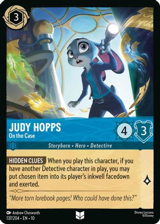 Judy Hopps - On the Case (137/204) - Whispers in the Well Cold Foil | Grognard Games