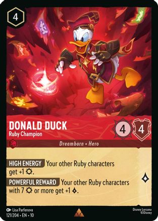 Donald Duck - Ruby Champion (121/204) - Whispers in the Well Cold Foil | Grognard Games