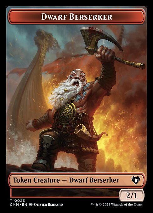 Human Soldier // Dwarf Berserker Double-Sided Token [Commander Masters Tokens] | Grognard Games