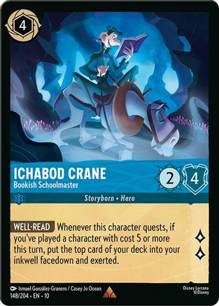 Ichabod Crane - Bookish Schoolmaster (148/204) - Whispers in the Well Cold Foil | Grognard Games
