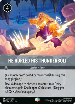 He Hurled His Thunderbolt (Epic) (222/204) - Whispers in the Well Holofoil | Grognard Games