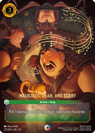 Malicious, Mean, and Scary (Enchanted) (231/204) - Whispers in the Well Holofoil | Grognard Games