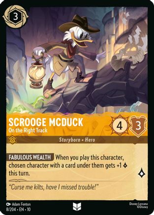 Scrooge McDuck - On the Right Track (8/204) - Whispers in the Well Cold Foil | Grognard Games