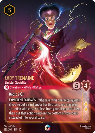 Lady Tremaine - Sinister Socialite (Enchanted) (233/204) - Whispers in the Well Holofoil | Grognard Games