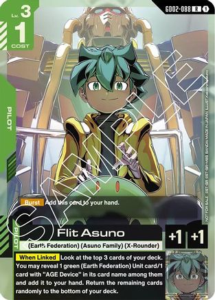 Flit Asuno (GD02 Release Event) - Gundam Promotional Cards (GD02-088) Holofoil | Grognard Games