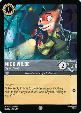 Nick Wilde - Sly Fox Sleuth (178/204) - Whispers in the Well Cold Foil | Grognard Games