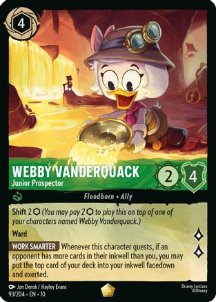 Webby Vanderquack - Junior Prospector (93/204) - Whispers in the Well Cold Foil | Grognard Games