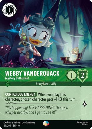 Webby Vanderquack - Mystery Enthusiast (Epic) (211/204) - Whispers in the Well Holofoil | Grognard Games