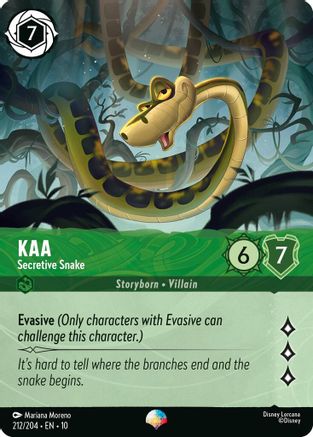 Kaa - Secretive Snake (Epic) (212/204) - Whispers in the Well Holofoil | Grognard Games