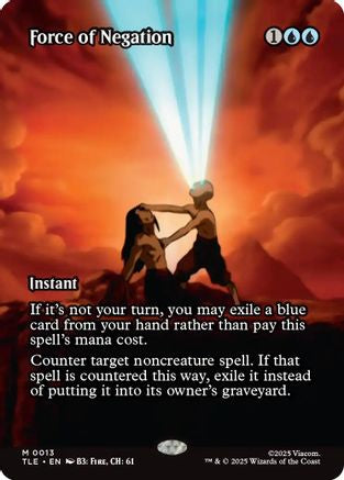 Force of Negation (Borderless) (TLE-013) - Avatar: The Last Airbender: Eternal-Legal | Grognard Games
