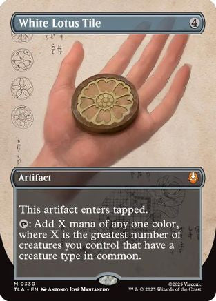 White Lotus Tile (Borderless) (TLA-330) - Avatar: The Last Airbender Foil | Grognard Games