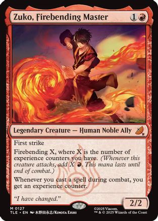 Zuko, Firebending Master (TLE-127) - Avatar: The Last Airbender: Eternal-Legal Foil | Grognard Games