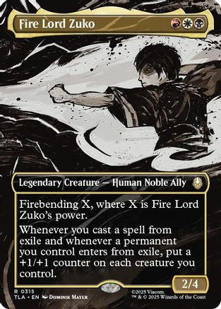 Fire Lord Zuko (Borderless) (TLA-315) - Avatar: The Last Airbender Foil | Grognard Games