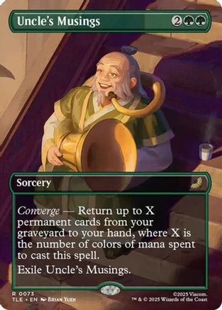 Uncle's Musings (Borderless) (TLE-073) - Avatar: The Last Airbender: Eternal-Legal Foil | Grognard Games