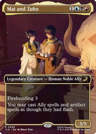 Mai and Zuko (Borderless) (TLE-068) - Avatar: The Last Airbender: Eternal-Legal Foil | Grognard Games