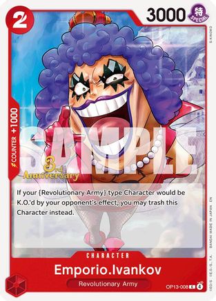 Emporio.Ivankov (OP13-008) - Carrying On His Will: 3rd Anniversary Tournament Cards | Grognard Games