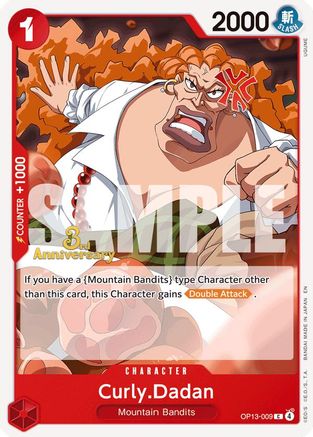 Curly.Dadan (OP13-009) - Carrying On His Will: 3rd Anniversary Tournament Cards | Grognard Games