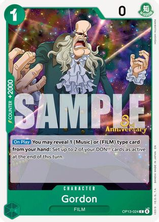 Gordon (OP13-024) - Carrying On His Will: 3rd Anniversary Tournament Cards | Grognard Games