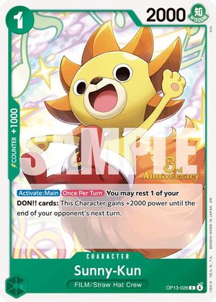 Sunny-Kun (OP13-026) - Carrying On His Will: 3rd Anniversary Tournament Cards | Grognard Games