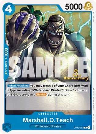 Marshall.D.Teach (OP13-053) - Carrying On His Will: 3rd Anniversary Tournament Cards | Grognard Games