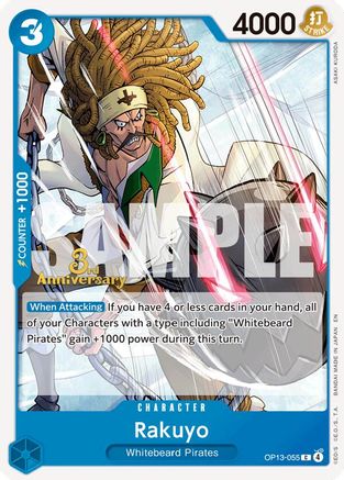 Rakuyo (OP13-055) - Carrying On His Will: 3rd Anniversary Tournament Cards | Grognard Games